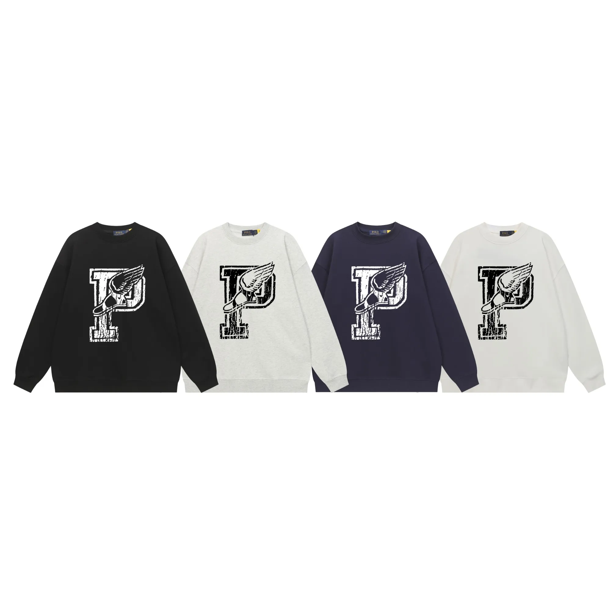 P200 Long-term stock] RalphLauren/Ralph Lauren 2025 autumn and winter new bear letter print 420g heavy large terry sweatshirt Ralph Lauren's age-reducing item, the coat fabric is made of 85% cotton ➕15% polyester, which not only retains the softness, comfort and breathability of cotton, but also adds the wear resistance and wrinkle resistance of polyester fiber, making the clothes more durable and easy to care for. Even in slightly cooler weather, you won't feel stuffy when wearing it. This kind of fabric has a natural crisp feel and is not easy to pill or deform. The bear on the chest is printed with English letters. It is full of color, full of three-dimensionality, and lifelike, adding a bit of liveliness and interest to the whole sweatshirt. There is no pressure to dress, regardless of age or gender. Complete accessories! Color: black, white, navy blue, light floral gray Size: M-L-XL-XXL